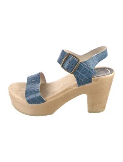 Pre-owned No. 6 Store Ponyhair Slingback Sandals In Blue