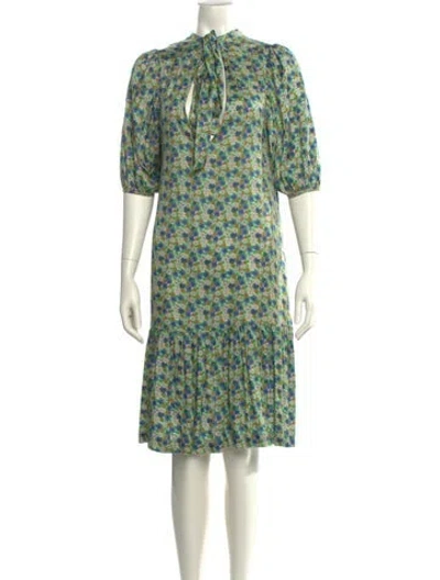 Pre-owned No. 6 Store Printed Knee-length Dress In Green