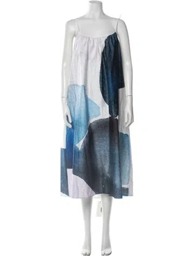 Pre-owned No. 6 Store Printed Midi Length Dress In Blue