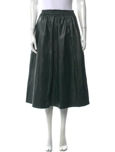 Pre-owned No. 6 Store Ruffle Embellishment Midi Length Skirt In Green