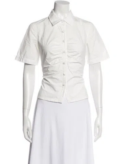 Pre-owned No. 6 Store Short Sleeve Button-up Top In White