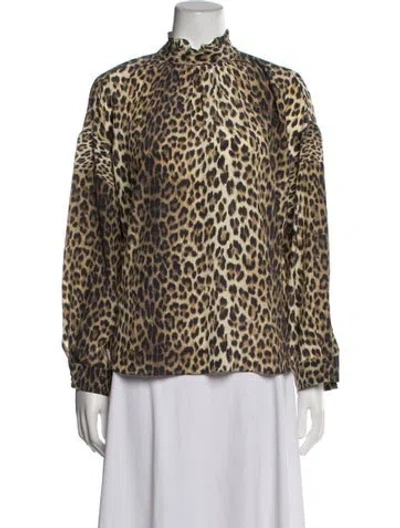 Pre-owned No. 6 Store Silk Animal Print Blouse In Multi