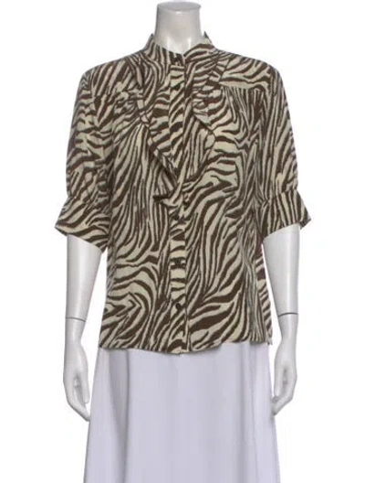 Pre-owned No. 6 Store Silk Animal Print Blouse In Multi