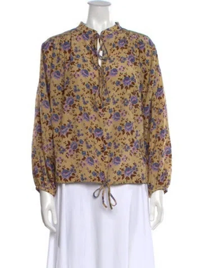 Pre-owned No. 6 Store Silk Floral Print Blouse In Multi