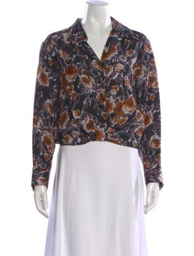 Pre-owned No. 6 Store Silk Floral Print Blouse In Multi