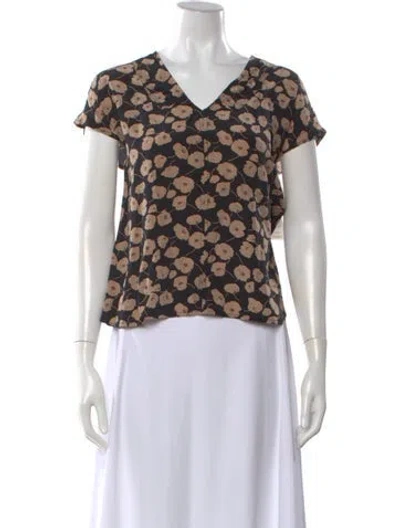 Pre-owned No. 6 Store Silk Floral Print Blouse In Multi