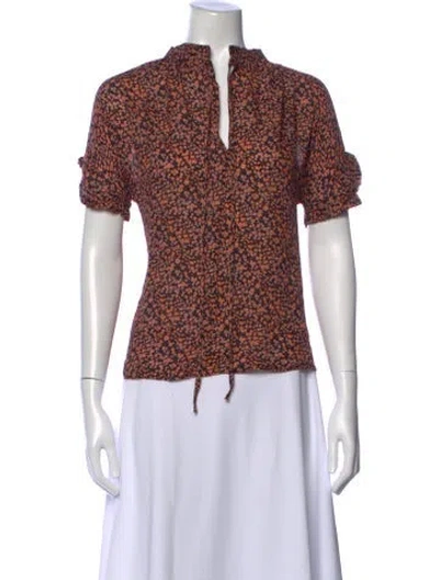 Pre-owned No. 6 Store Silk Floral Print Blouse In Multi