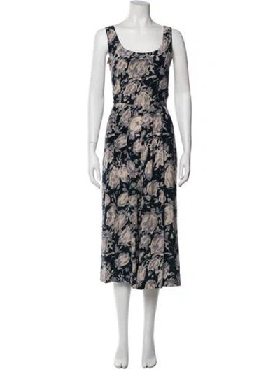 Pre-owned No. 6 Store Silk Floral Print Jumpsuit In White