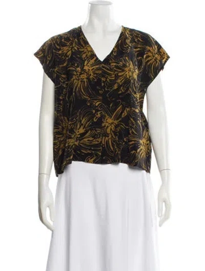Pre-owned No. 6 Store Silk Floral Print Top In Multi