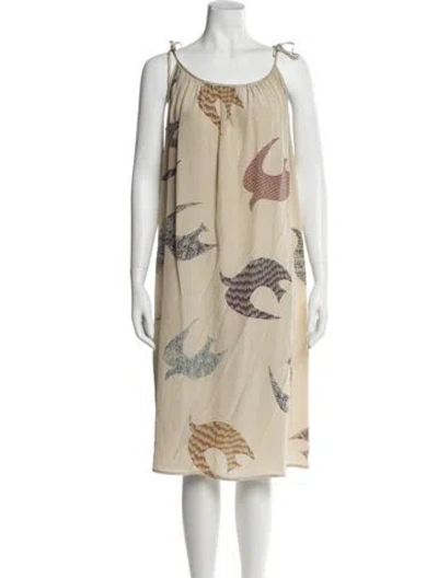 Pre-owned No. 6 Store Silk Knee-length Dress In Neutral