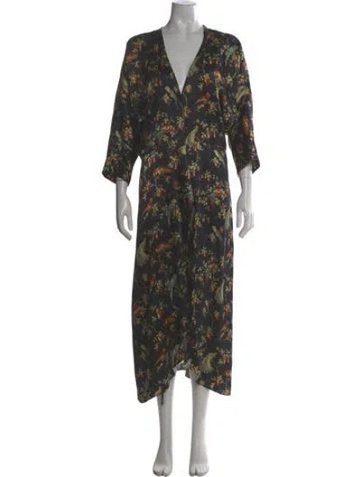 Pre-owned No. 6 Store Silk Long Dress In Black