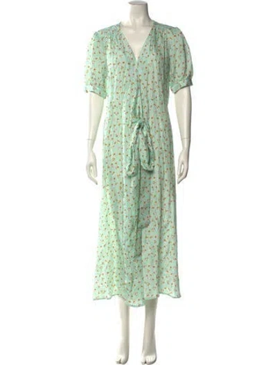 Pre-owned No. 6 Store Silk Long Dress In Green