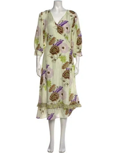 Pre-owned No. 6 Store Silk Long Dress In Green