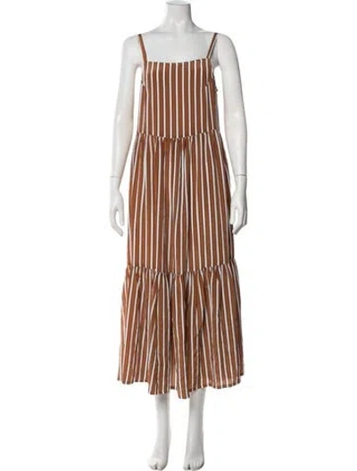 Pre-owned No. 6 Store Silk Long Dress In Orange