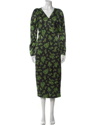 Pre-owned No. 6 Store Silk Midi Length Dress In Green