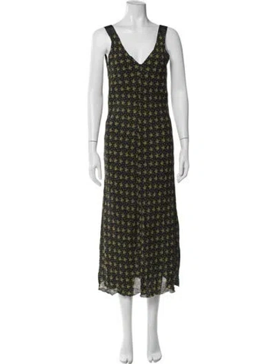 Pre-owned No. 6 Store Silk Midi Length Dress In Green