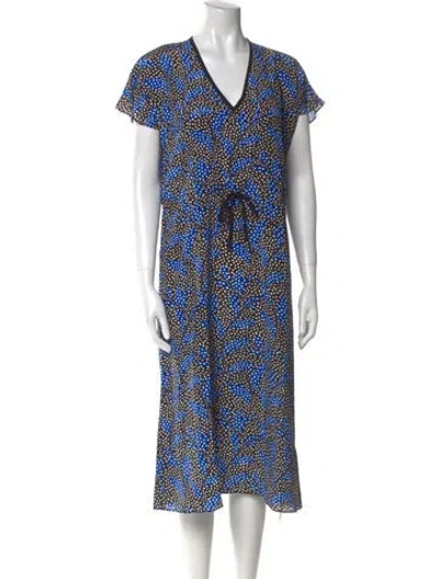 Pre-owned No. 6 Store Silk Midi Length Dress W/ Tags In Blue