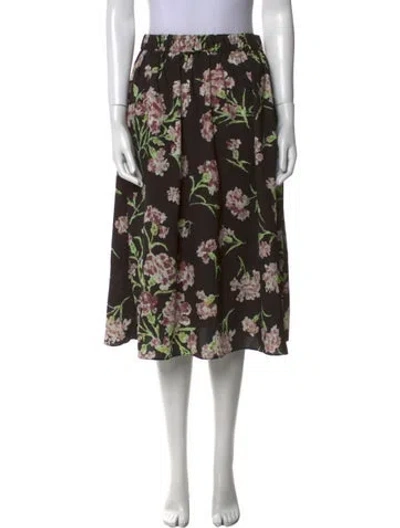 Pre-owned No. 6 Store Silk Midi Length Skirt W/ Tags In Brown