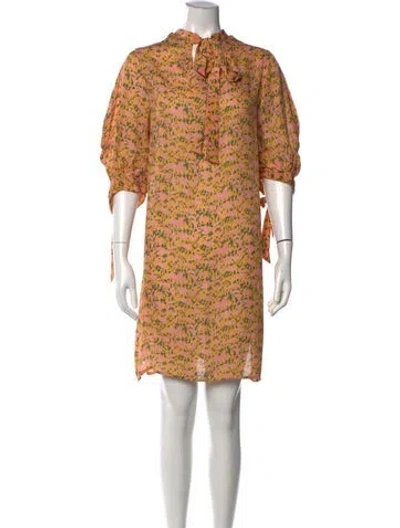 Pre-owned No. 6 Store Silk Mini Dress In Yellow