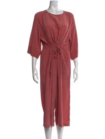 Pre-owned No. 6 Store Silk Patterned Jumpsuit In Pink