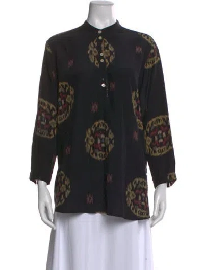 Pre-owned No. 6 Store Silk Patterned Top In Black