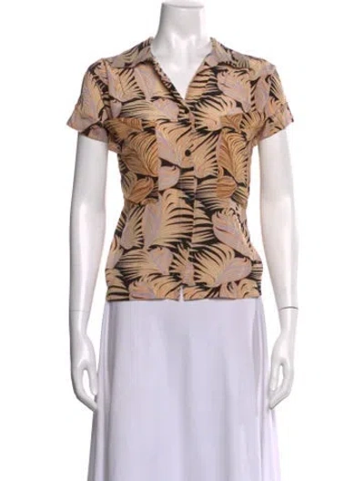 Pre-owned No. 6 Store Silk Printed Blouse In Neutral