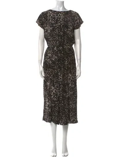 Pre-owned No. 6 Store Silk Printed Jumpsuit In Black