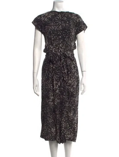 Pre-owned No. 6 Store Silk Printed Jumpsuit In Black