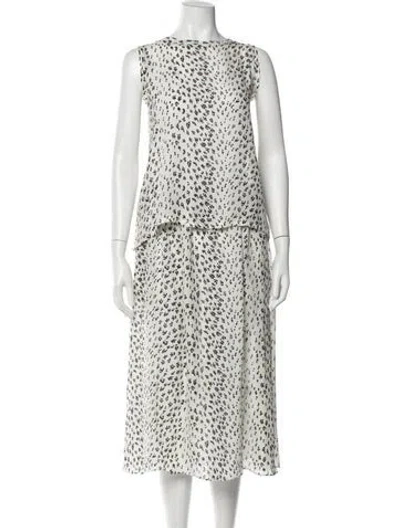 Pre-owned No. 6 Store Silk Printed Skirt Suit In White