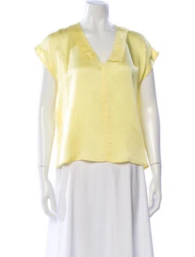 Pre-owned No. 6 Store Silk V-neck Top In Yellow