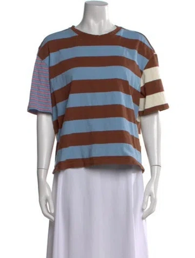 Pre-owned No. 6 Store Striped Crew Neck T-shirt In Neutral