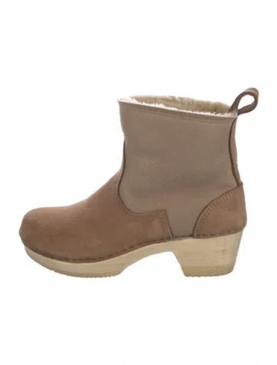 Pre-owned No. 6 Store Suede Colorblock Pattern Boots In Neutral
