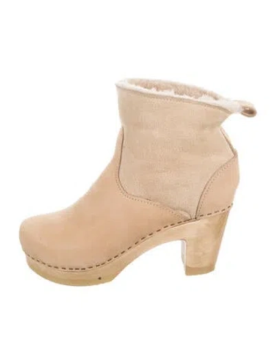 Pre-owned No. 6 Store Suede Fur Trim Boots In Brown