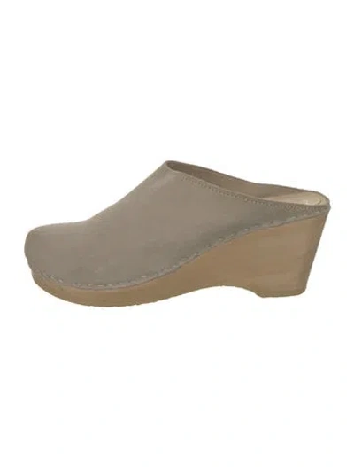 Pre-owned No. 6 Store Suede Mules In Neutral
