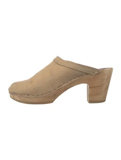 Pre-owned No. 6 Store Suede Mules In Neutral