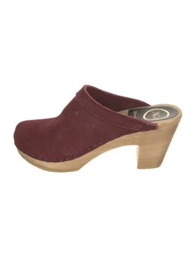 Pre-owned No. 6 Store Suede Mules In Red