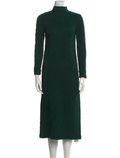 Pre-owned No. 6 Store Turtleneck Midi Length Dress In Green