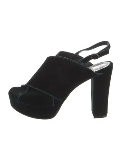 Pre-owned No. 6 Store Velvet Slingback Sandals In Black