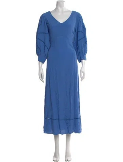 Pre-owned No. 6 Store V-neck Long Dress In Blue