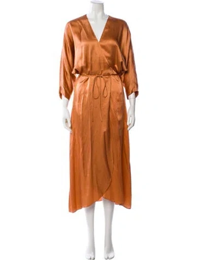 Pre-owned No. 6 Store V-neck Long Dress In Orange