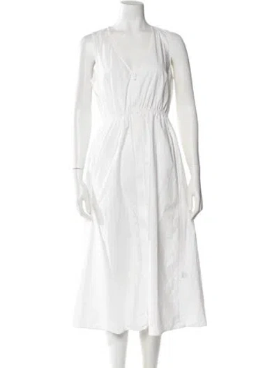 Pre-owned No. 6 Store V-neck Midi Length Dress In White