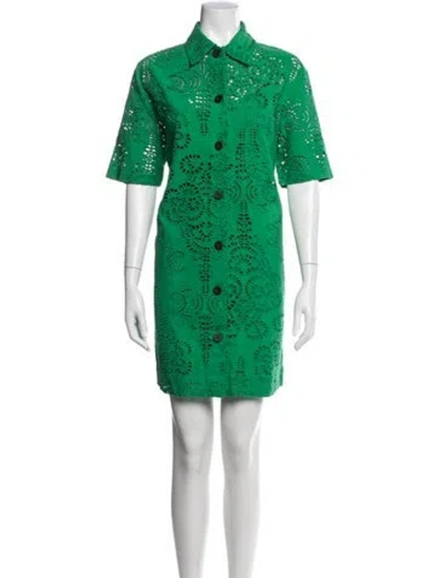 Pre-owned No. 6 Store V-neck Mini Dress In Green