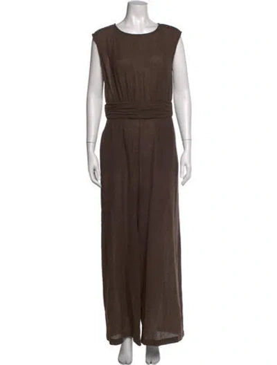 Pre-owned No. 6 Store Wool Crew Neck Jumpsuit In Brown