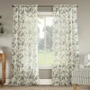 No. 918 Alethea Floral Print Crushed Voile Rod Pocket Light-filtering Single Curtain Panel In Yellow