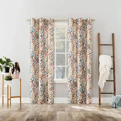 No. 918 Amelie Grommet Top Light-filtering Single Curtain Panel In Blue