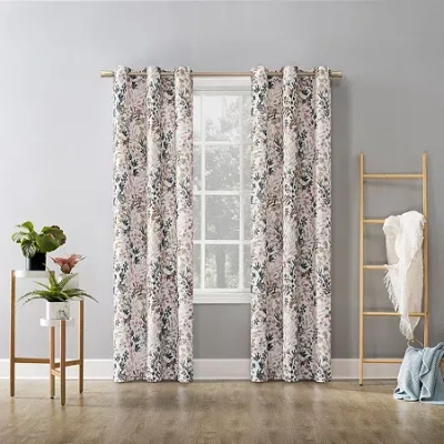 No. 918 Amelie Grommet Top Light-filtering Single Curtain Panel In Multi