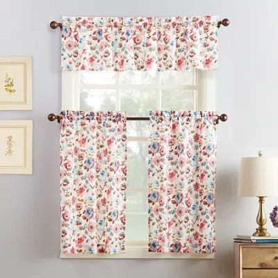 No. 918 Dora 3-pc. Rod Pocket Window Tier In Pink