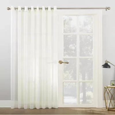 No. 918 Emily Patio Sheer Grommet Top Single Patio Door Curtain In White