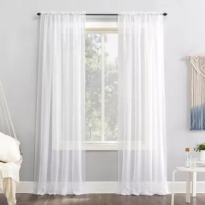 No. 918 Emily Rod Pocket Sheer Single Curtain Panel In White