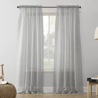 No. 918 Erica Rod Pocket Sheer Single Curtain Panel In Gray